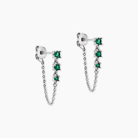 Bijoux D'Oreilles Emiko Argent Blanc Oxyde De Zirconium - Boucles d'oreilles fantaisie Femme | Histoire d&rsquo;Or