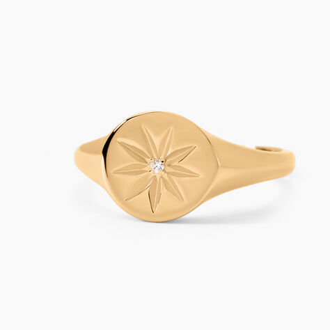 Chevali&egrave;re Plaqu&eacute; Or Crepinien Oxyde De Zirconium - Bagues solitaires Femme | Histoire d&rsquo;Or