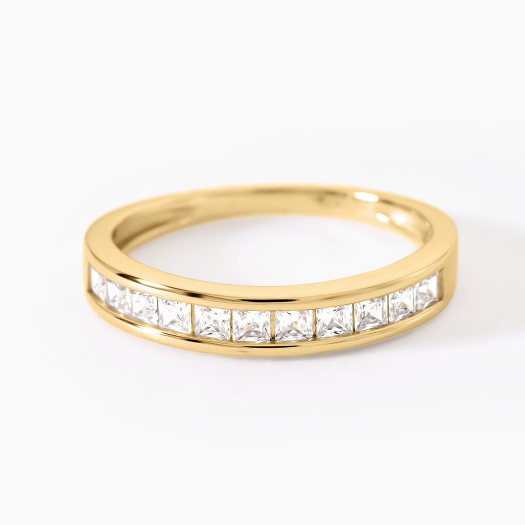 Bague Hyacintha Argent Dor&eacute; A L'Or 750/1000 Oxyde De Zirconium - Bagues avec pierre Femme | Histoire d&rsquo;Or