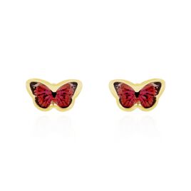 Boucles D'oreilles Puces Sulivia Papillon Or Jaune - Boucles d'Oreilles Papillon Enfant | Histoire d’Or