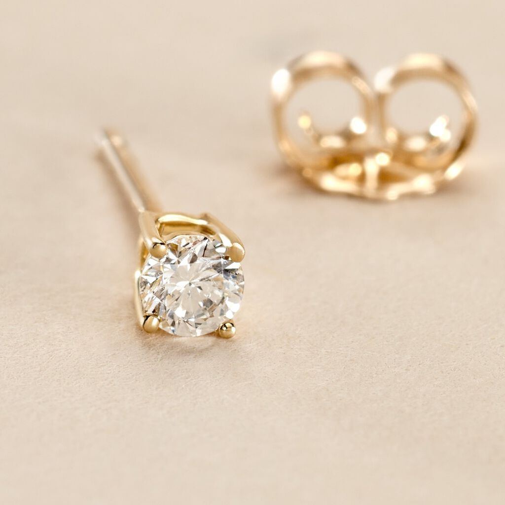 Boucle D'oreille Puce Unitaire Victoria Or Jaune Diamant - Clous d'oreilles Famille | Histoire d’Or