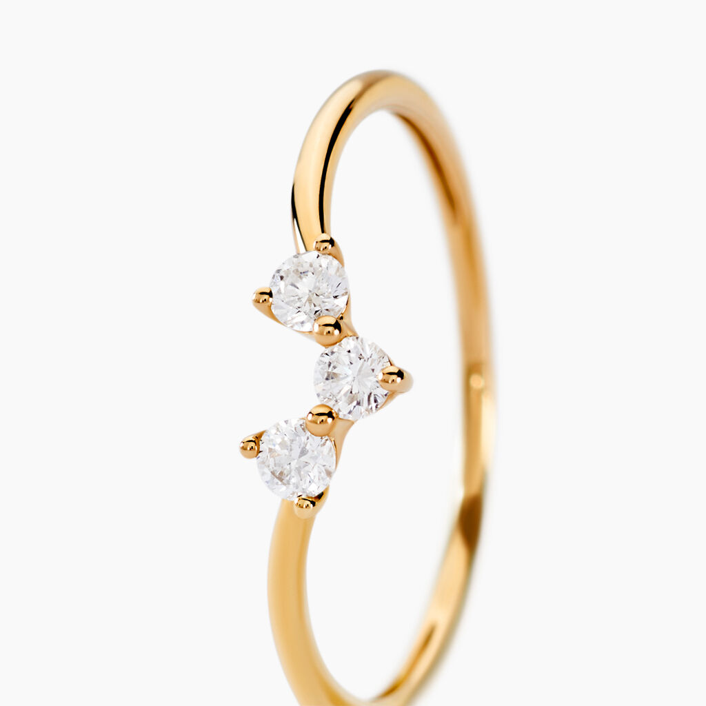 Bague Tryphena Or Jaune Diamant Synth&eacute;tique - Bagues avec pierre Femme | Histoire d&rsquo;Or