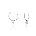 Cr&eacute;oles Or Blanc Topaze Azur - Boucles d'oreilles cr&eacute;oles Femme | Histoire d&rsquo;Or