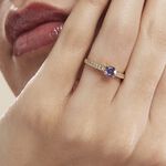 Bague Carrol Or Jaune Am&eacute;thyste Oxyde De Zirconium - Bagues solitaires Femme | Histoire d&rsquo;Or