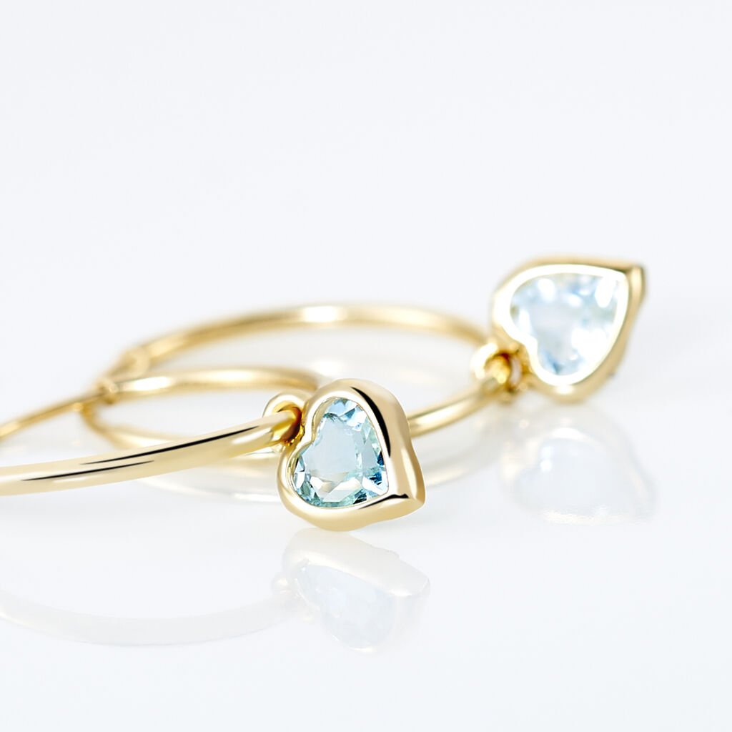 Cr&eacute;oles Marsie Coeur Or Jaune Topaze - Boucles d'oreilles cr&eacute;oles Femme | Histoire d&rsquo;Or