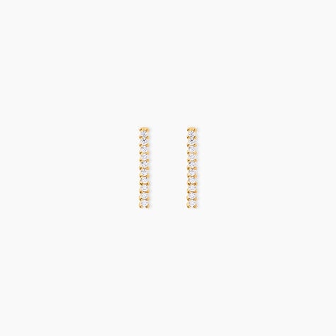 Boucles D'oreilles Pendantes Priscilla Or Jaune Oxyde De Zirconium - Boucles d'oreilles pendantes Femme | Histoire d&rsquo;Or