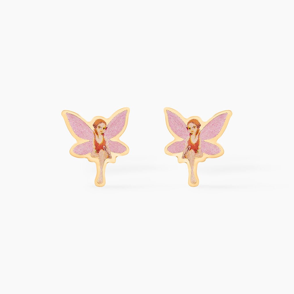 Boucles D'oreilles Puces Feerie Or Jaune - Clous d'oreilles Enfant | Histoire d’Or