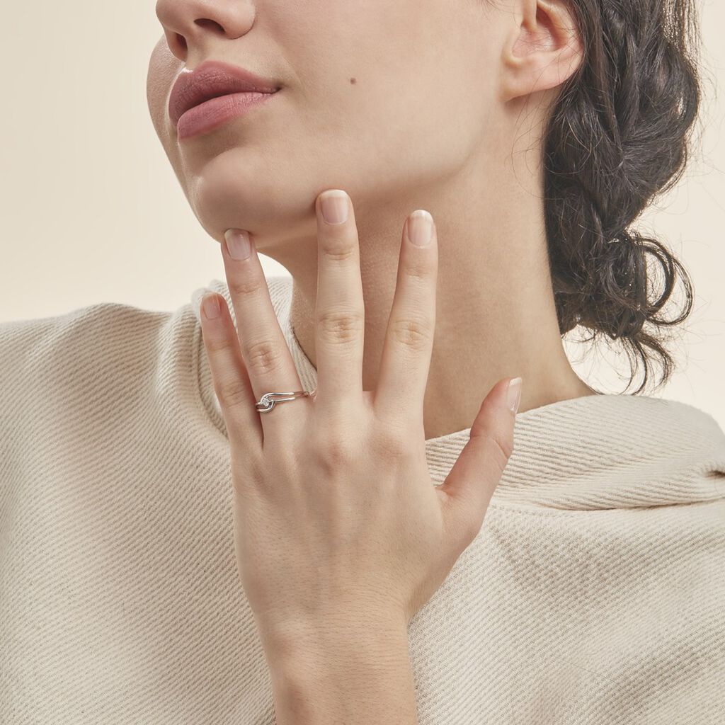 Bague Onenn Or Blanc Diamant - Bagues solitaires Femme | Histoire d’Or