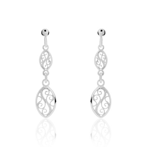 Boucles D'oreilles Pendantes Mahee Argent Blanc - Boucles d'oreilles fantaisie Femme | Histoire d’Or