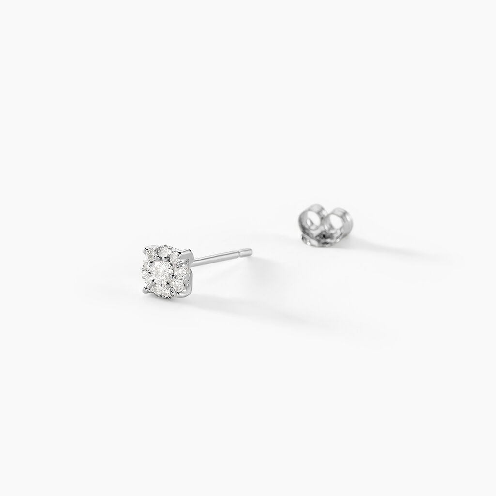 Boucles D'oreilles Puces Artemis Or Blanc Diamant - Clous d'oreilles Femme | Histoire d&rsquo;Or