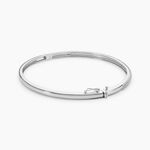 Bracelet Jonc Posie Or Blanc Diamant - Bracelets joncs Femme | Histoire d&rsquo;Or