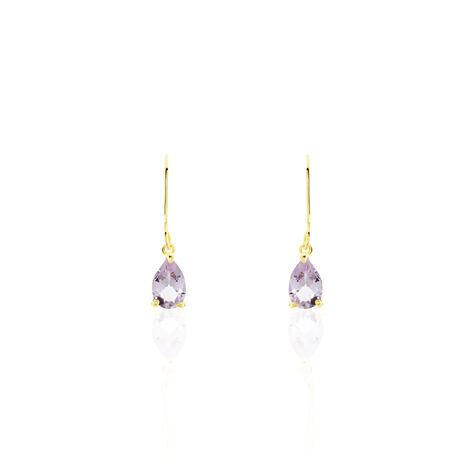Boucles D'oreilles Pendantes Kalyne Or Jaune Amethyste - Boucles d'oreilles pendantes Femme | Histoire d’Or