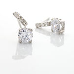 Boucles D'oreilles Pendantes Paciane Or Blanc Oxyde De Zirconium - Boucles d'oreilles pendantes Femme | Histoire d&rsquo;Or