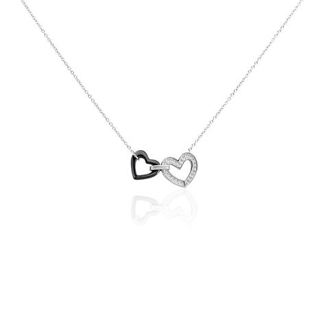 Collier Lineth Argent Blanc Céramique Oxyde De Zirconium - Colliers Coeur Femme | Histoire d’Or