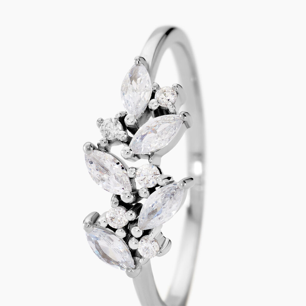 Bague Fidelis Or Blanc Oxyde De Zirconium - Bagues avec pierre Femme | Histoire d&rsquo;Or