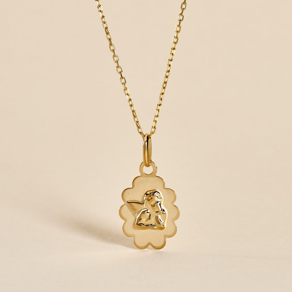 Pendentif Ange Nuage Or Jaune - Pendentifs Baptême Famille | Histoire d’Or