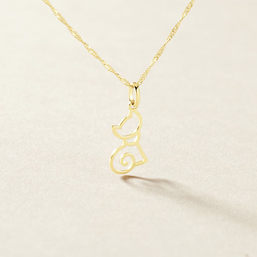 Pendentif Egee Chat Or Jaune - Pendentifs Famille | Histoire d&rsquo;Or