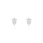 Boucles D'oreilles Puces Almira Argent Blanc Oxyde De Zirconium - Boucles d'oreilles fantaisie Femme | Histoire d&rsquo;Or