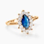 Bague Lisea Plaqu&eacute; Or Jaune Verre Et Oxyde De Zirconium - Bagues solitaires Femme | Histoire d&rsquo;Or