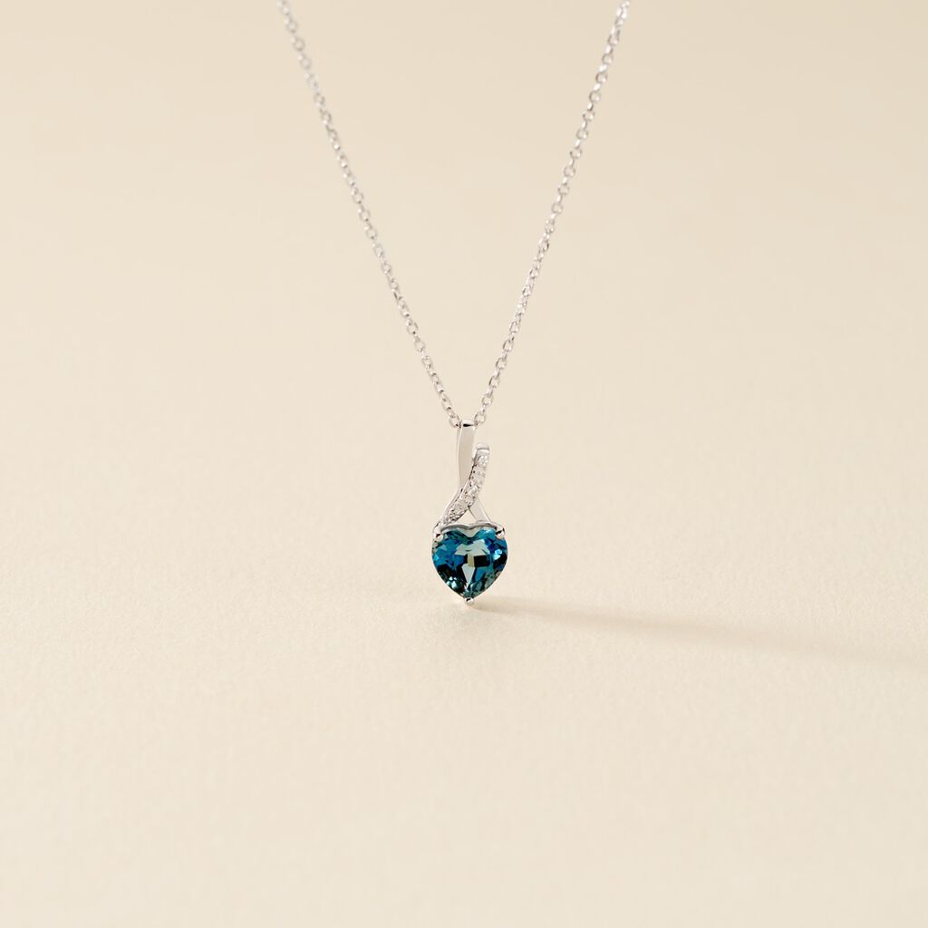 Collier Clothilde Or Blanc Topaze Et Oxyde De Zirconium - Anniversaire Femme | Histoire d&rsquo;Or