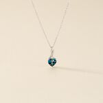 Collier Clothilde Or Blanc Topaze Et Oxyde De Zirconium - Anniversaire Femme | Histoire d&rsquo;Or