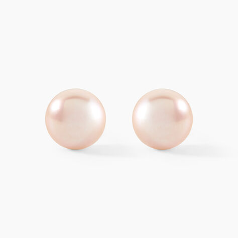 Boucles D'oreilles Puces Ursulina Or Jaune Perle De Culture - Clous d'oreilles Femme | Histoire d’Or