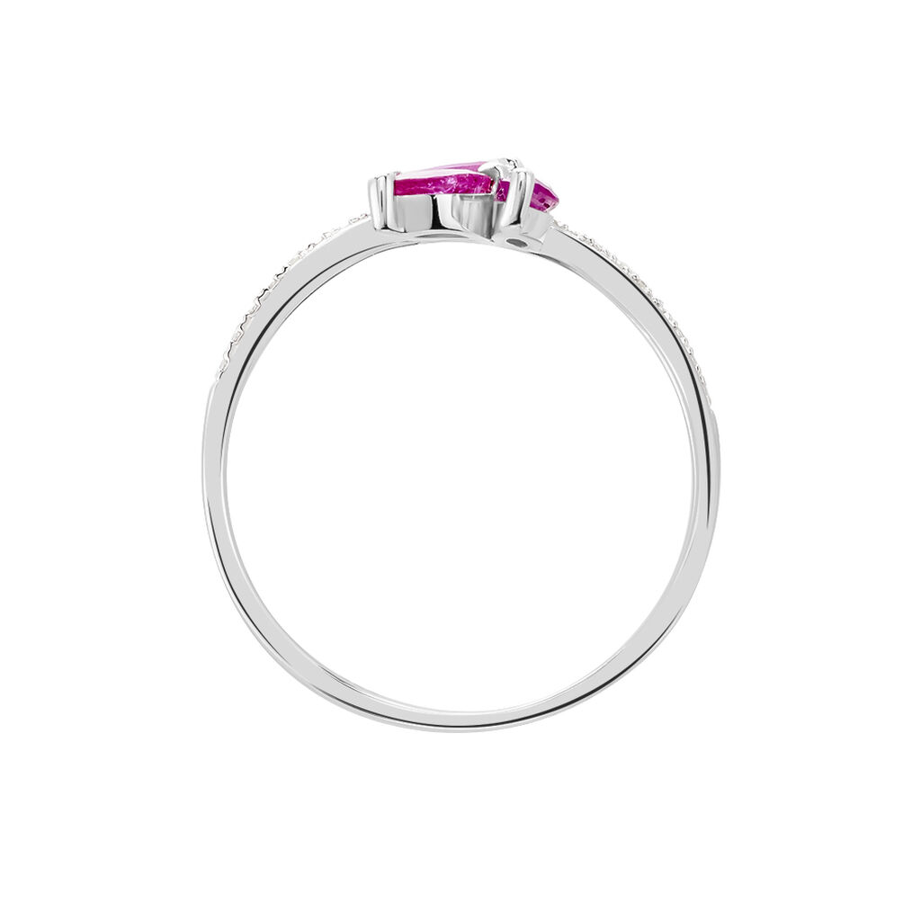 Bague Maura Or Blanc Rubis Et Diamant - Bagues avec pierre Femme | Histoire d’Or