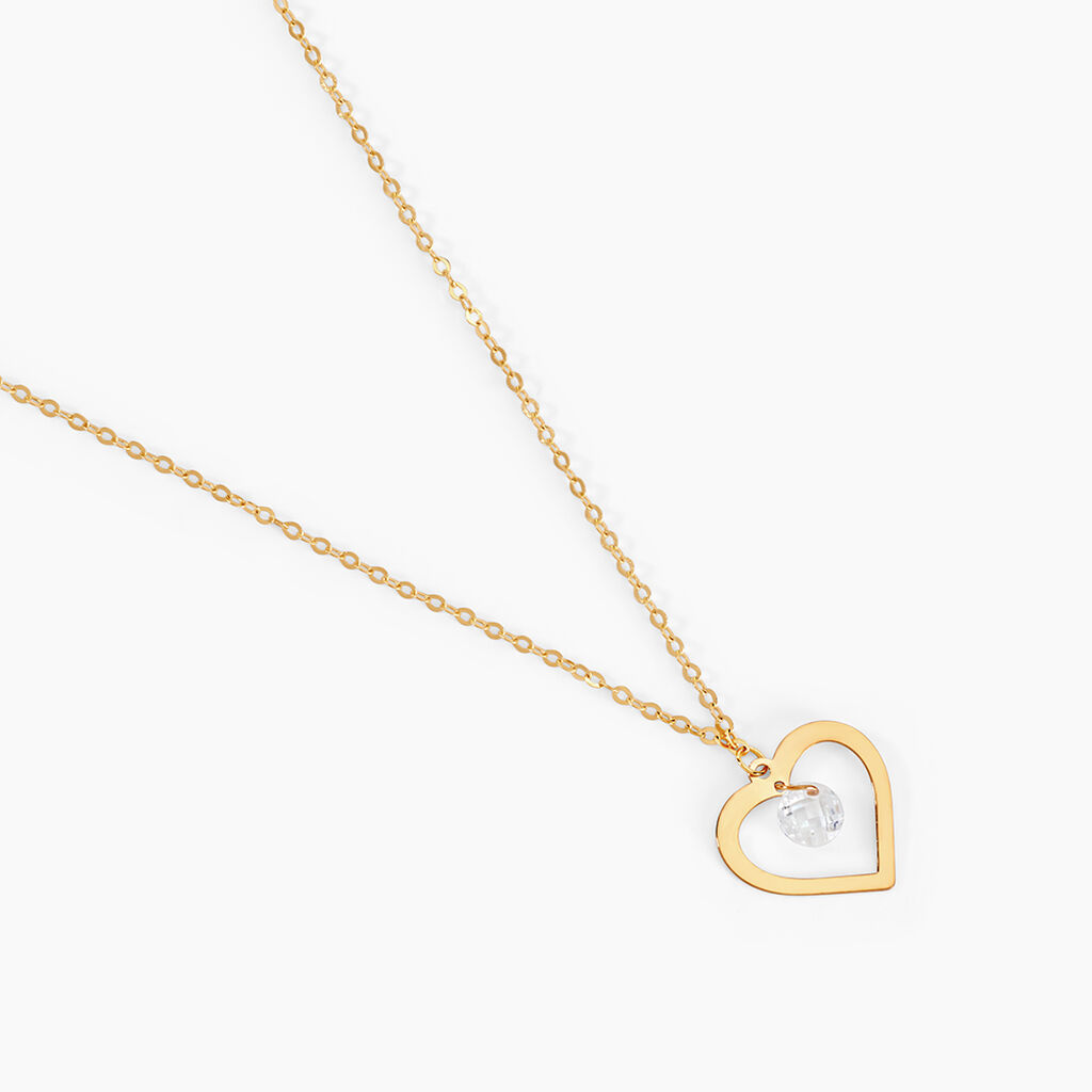 Collier Or Jaune Maximiliane Oxyde De Zirconium - Colliers Femme | Histoire d&rsquo;Or