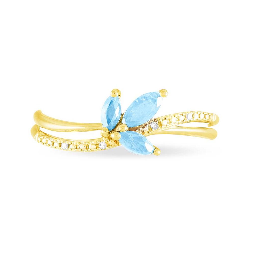 Bague Angie Or Jaune Topaze Et Diamant - Bagues avec pierre Femme | Histoire d&rsquo;Or