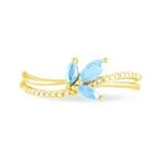 Bague Angie Or Jaune Topaze Et Diamant - Bagues avec pierre Femme | Histoire d&rsquo;Or