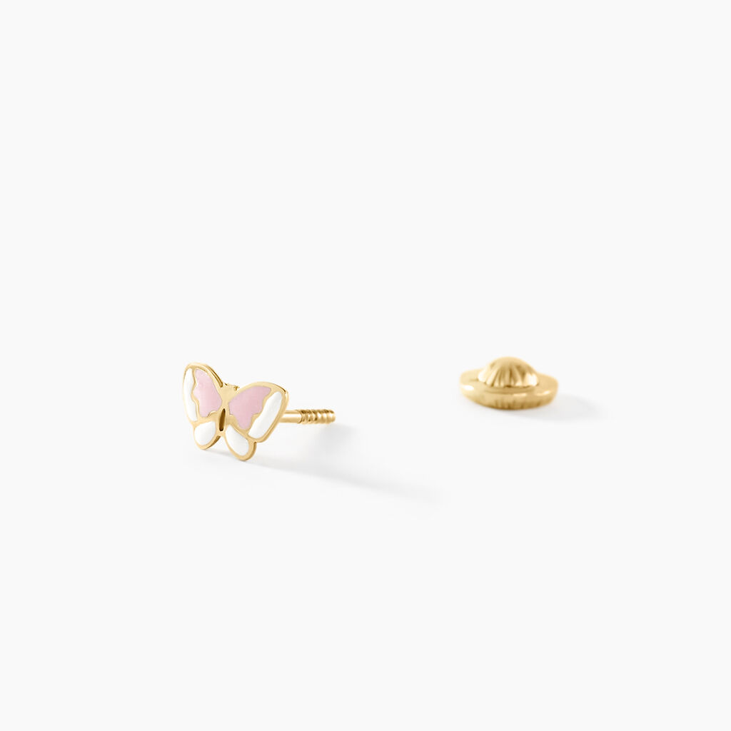 Boucles D'oreilles Puces Krystyn Or Jaune - Clous d'oreilles Enfant | Histoire d&rsquo;Or