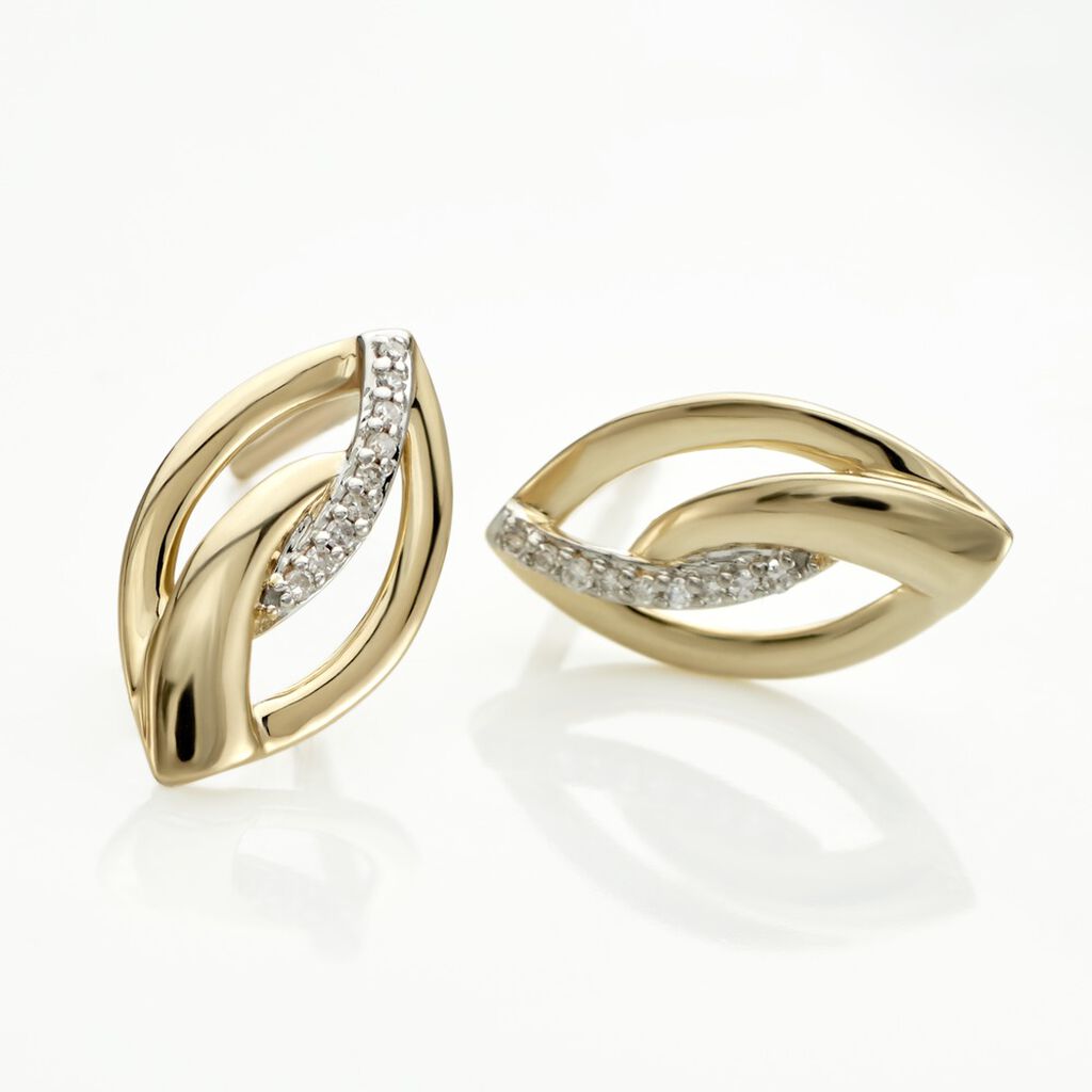 Boucles D'oreilles Or Jaune Sven Diamant - Clous d'oreilles Femme | Histoire d’Or