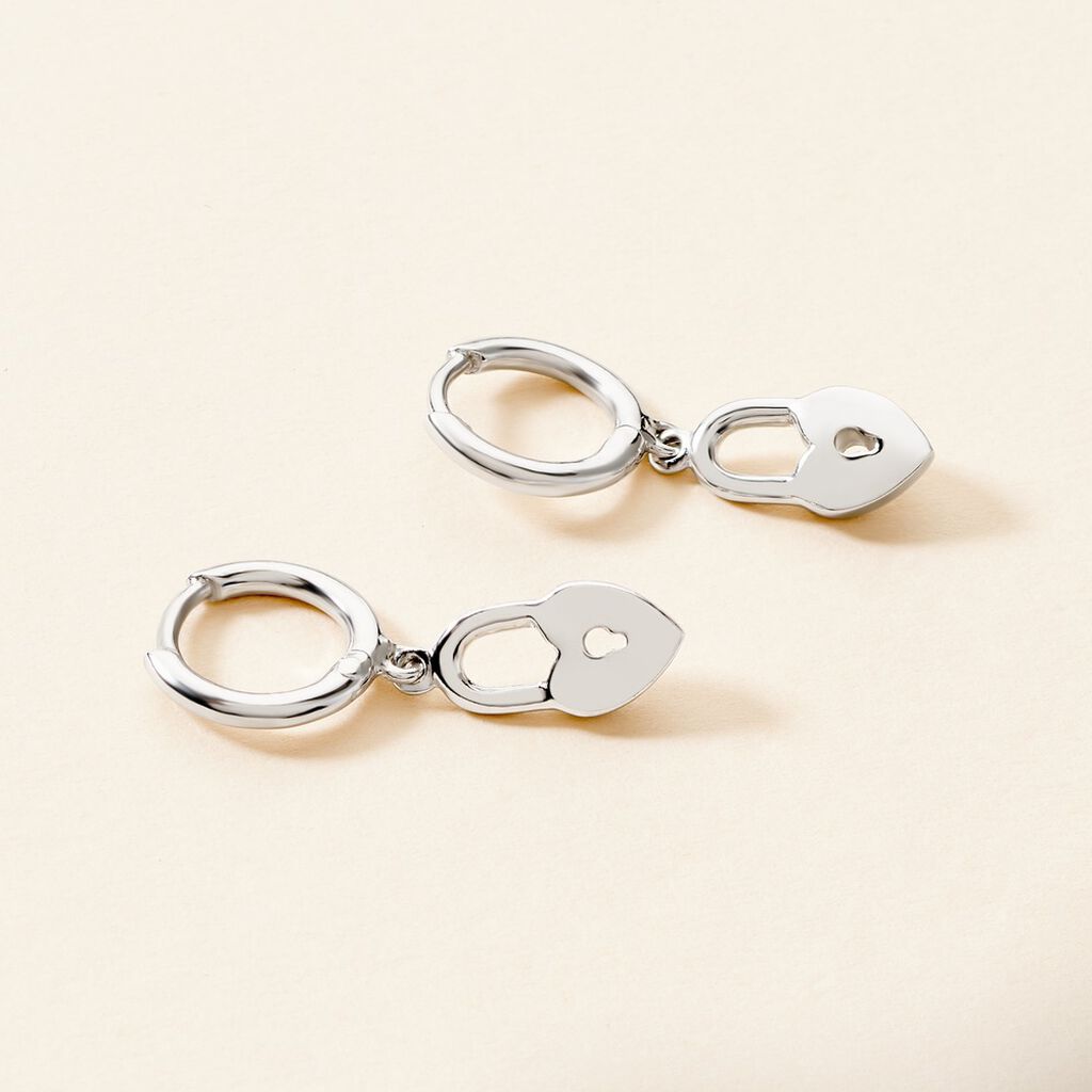 Créoles Spellia Argent Blanc - Boucles d'oreilles créoles Femme | Histoire d’Or