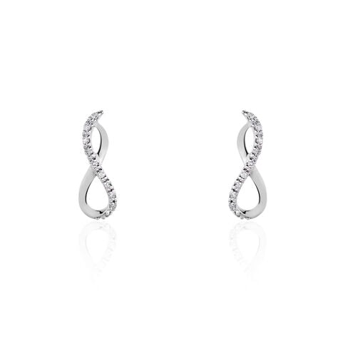 Boucles D'oreilles Puces Samy Or Blanc Diamant - Clous d'oreilles Femme | Histoire d&rsquo;Or