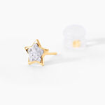 Boucles D'oreilles Puces Edme Etoile Or Jaune Strass - Clous d'oreilles Femme | Histoire d&rsquo;Or