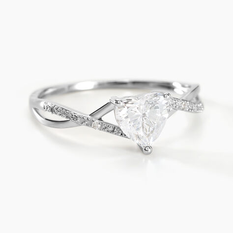 Bague Or Blanc Clothilde Oxyde De Zirconium - Bagues solitaires Femme | Histoire d&rsquo;Or