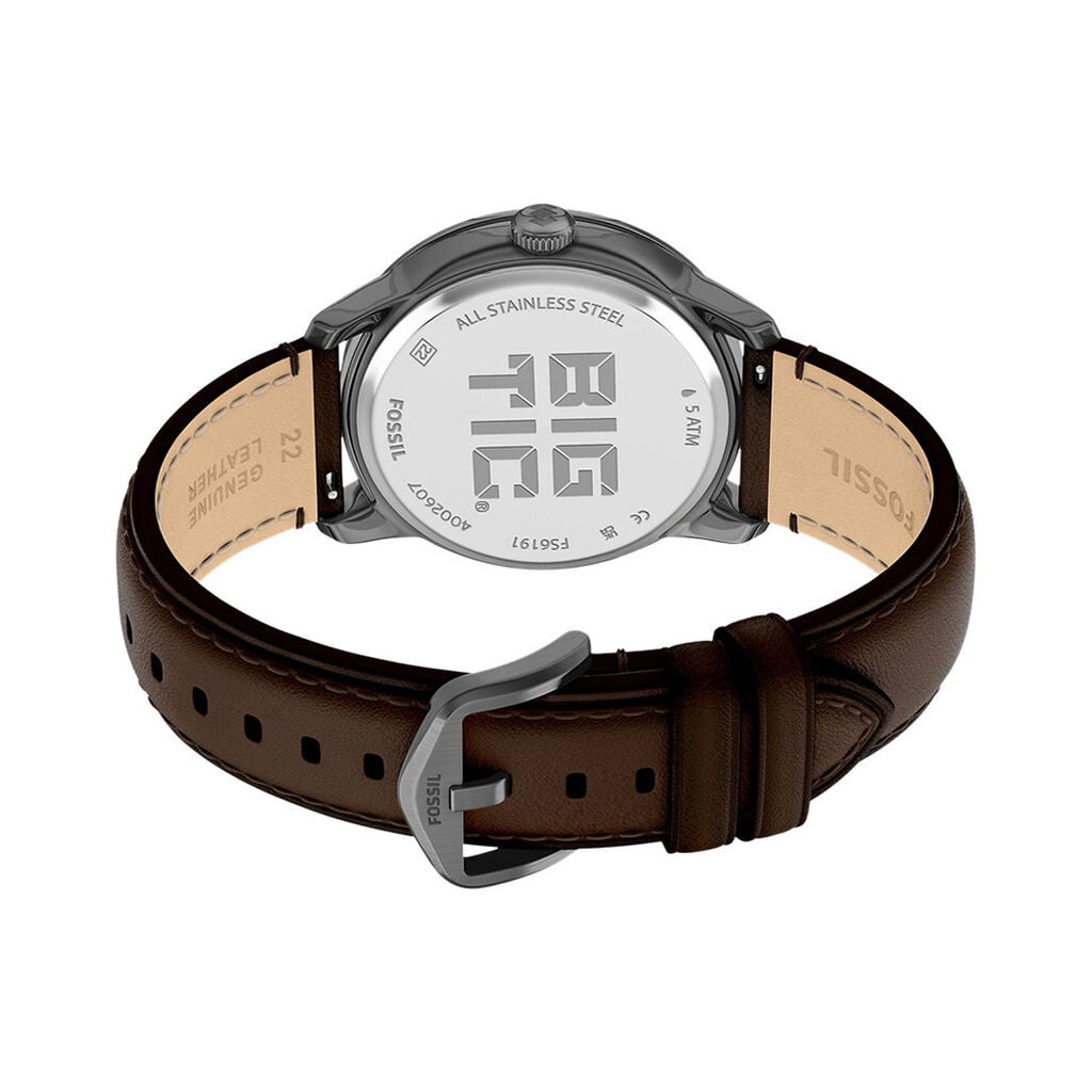 Montre Fossil Bic Tic Tourbillon Gris - F&ecirc;te des p&egrave;res Homme | Histoire d&rsquo;Or