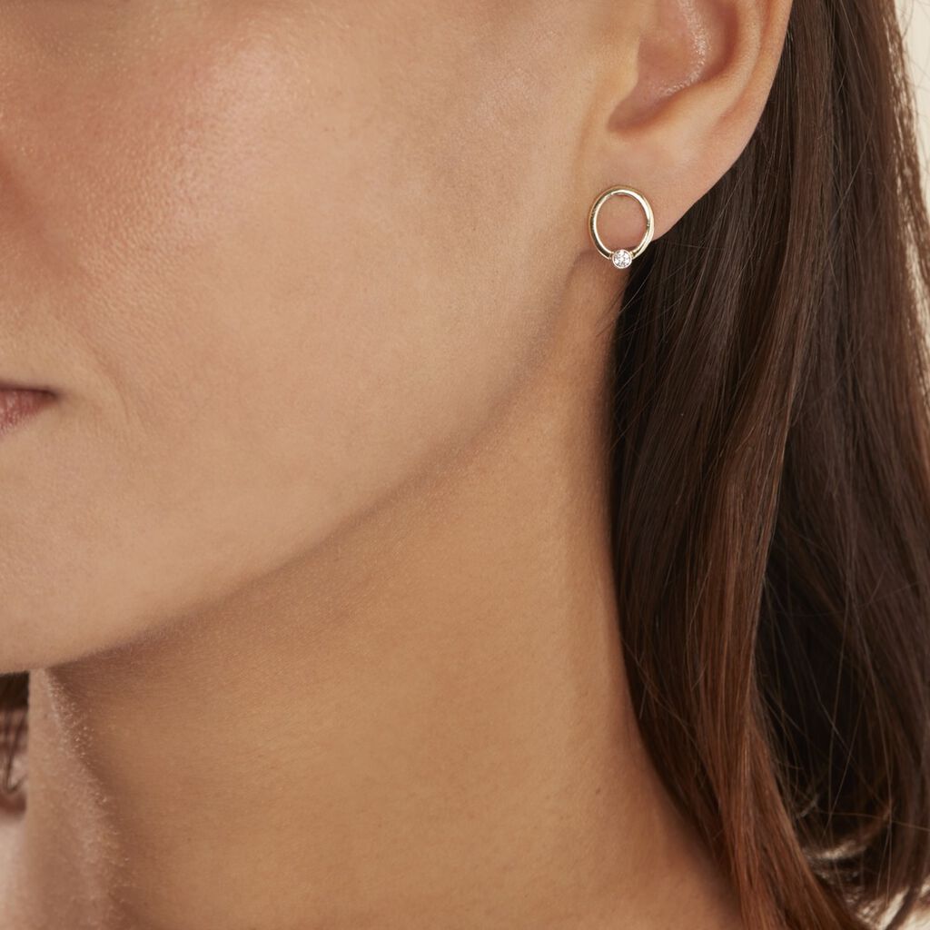 Boucles D'oreilles Puces Or Jaune Shyla Diamants - Clous d'oreilles Femme | Histoire d’Or