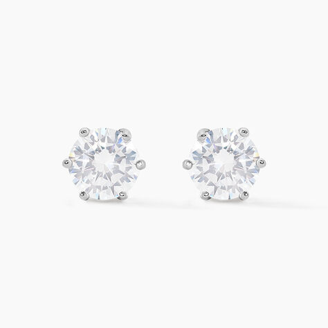 Boucles D'oreilles Puces Kylianna Argent Blanc Oxyde De Zirconium - Boucles d'oreilles fantaisie Femme | Histoire d&rsquo;Or