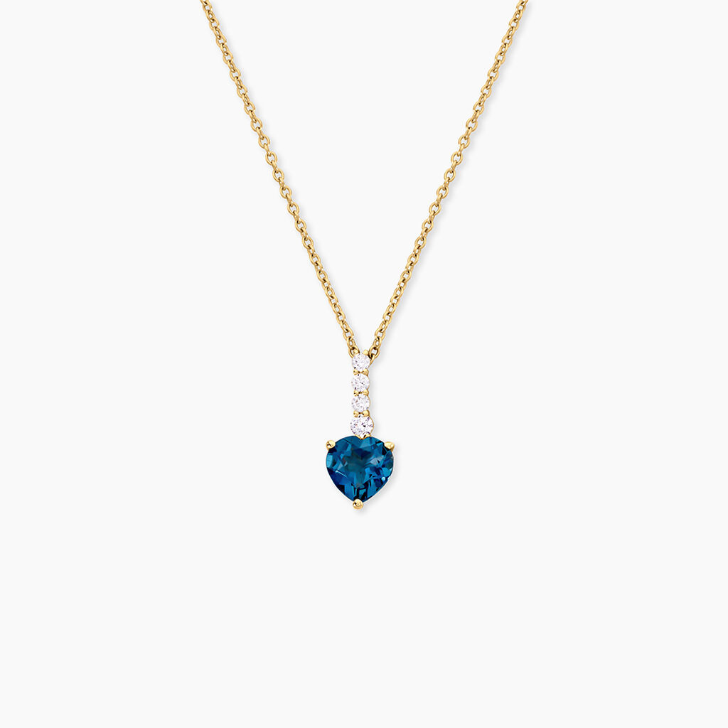Collier Fany Argent Dor&eacute; A L'Or 750/1000 Topaze Oxyde De Zirconium - F&ecirc;te des m&egrave;res Femme | Histoire d&rsquo;Or