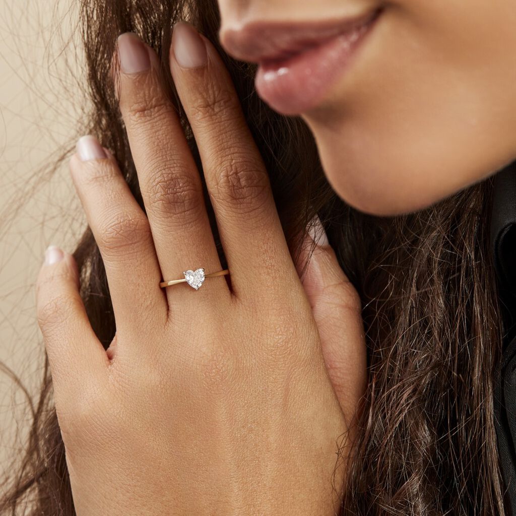 Bague Solitaire Or Jaune Idelle Oxyde De Zirconium - Bagues solitaires Femme | Histoire d’Or