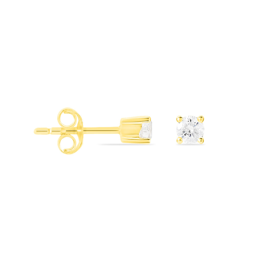 Boucles D'oreilles Puces Victoria Or Jaune Diamant - Clous d'oreilles Femme | Histoire d&rsquo;Or