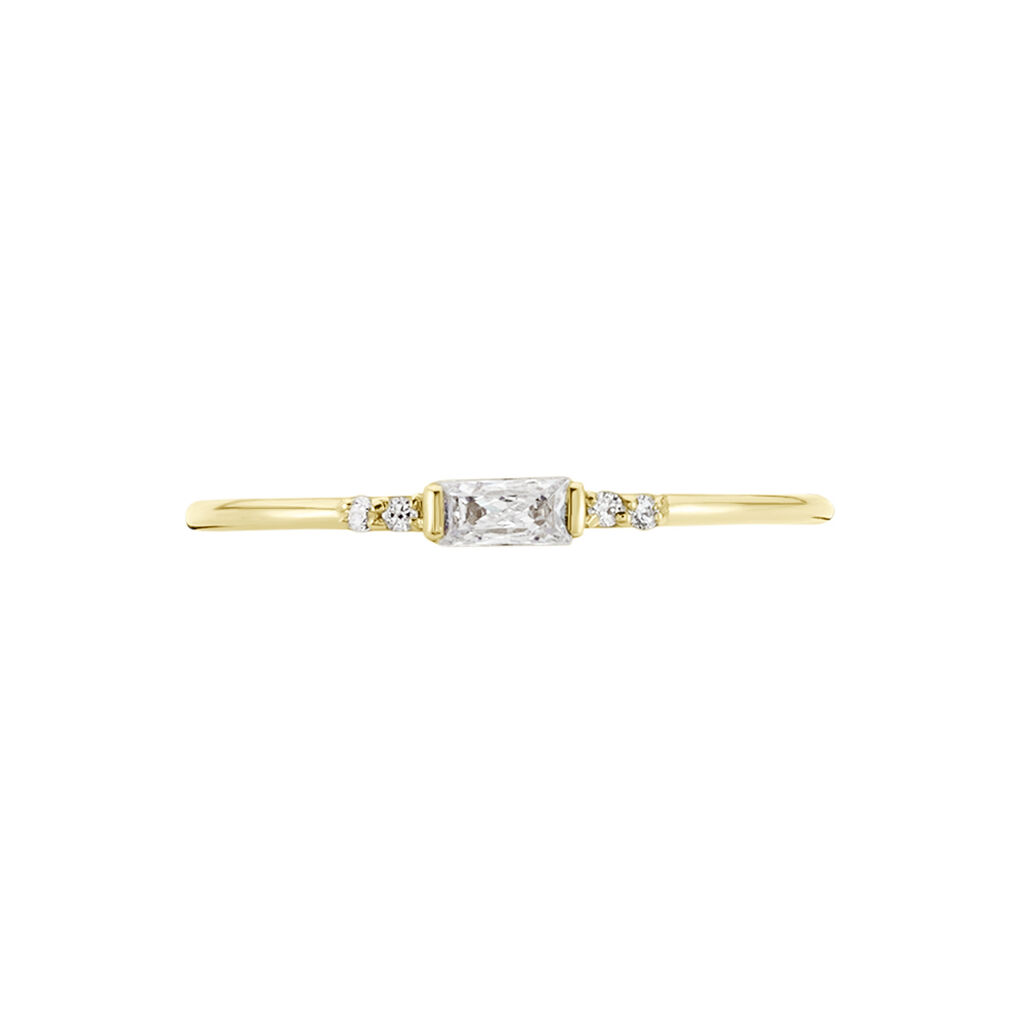 Bague Solitaire Or Jaune Sentimentale Oxyde De Zirconium - Bagues solitaires Femme | Histoire d’Or