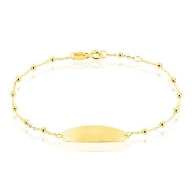 Bracelet Identité Evelina Maille Boule Or Jaune