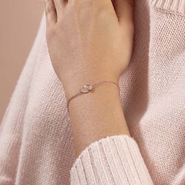 Bracelet Flamen Argent Rose Oxyde De Zirconium - Bracelets Coeur Femme | Histoire d’Or
