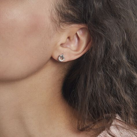 Boucles D'oreilles Puces Or Tricolore Vanadissa Diamants - Clous d'oreilles Femme | Histoire d’Or