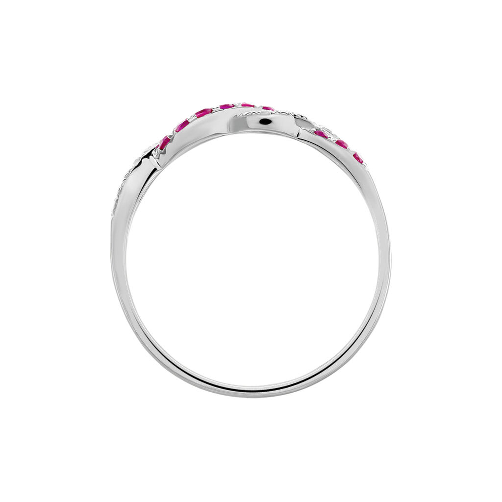 Bague Sofia Or Blanc Rubis Et Diamant - Bagues avec pierre Femme | Histoire d’Or