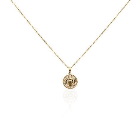 Collier Abelha Plaqu&eacute; Or Jaune Oxyde De Zirconium - Colliers Femme | Histoire d&rsquo;Or