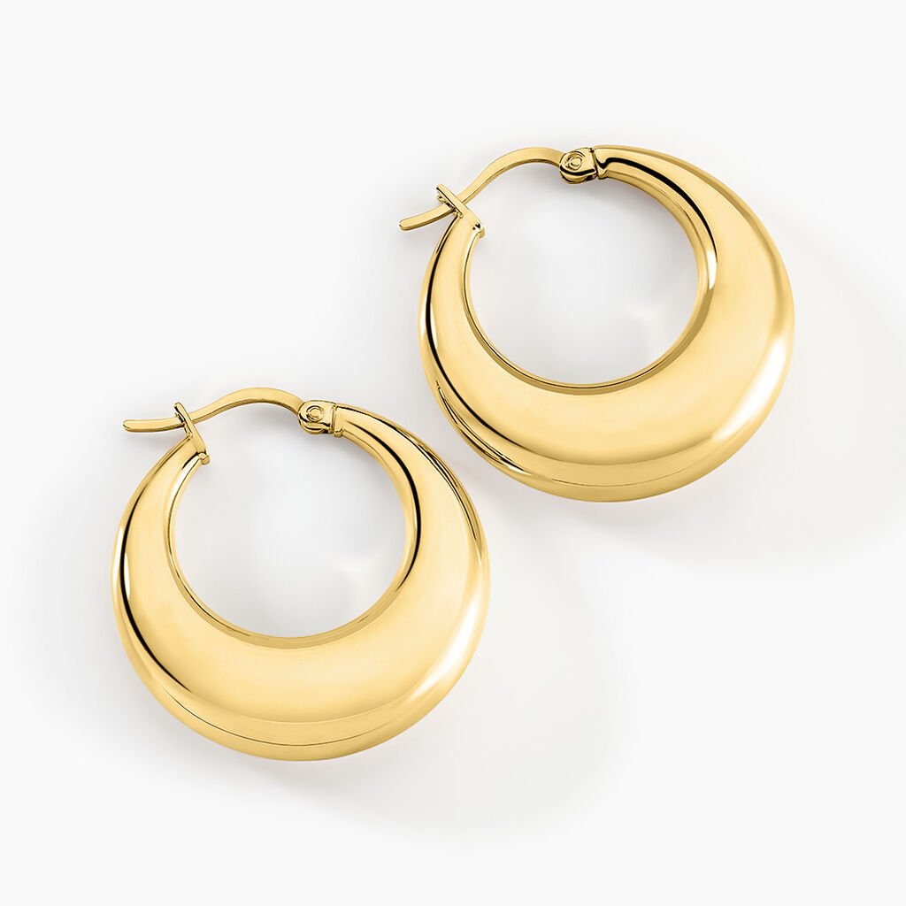 Créoles Creolia Acier Jaune - Boucles d'oreilles créoles Femme | Histoire d’Or
