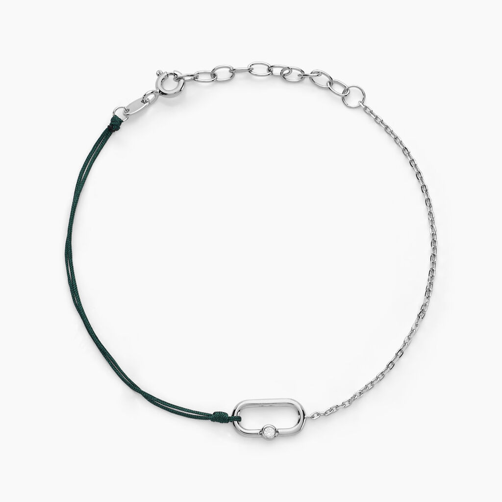 Bracelet Infini Pop Argent Blanc Oxyde De Zirconium - Bracelets cordon Famille | Histoire d’Or